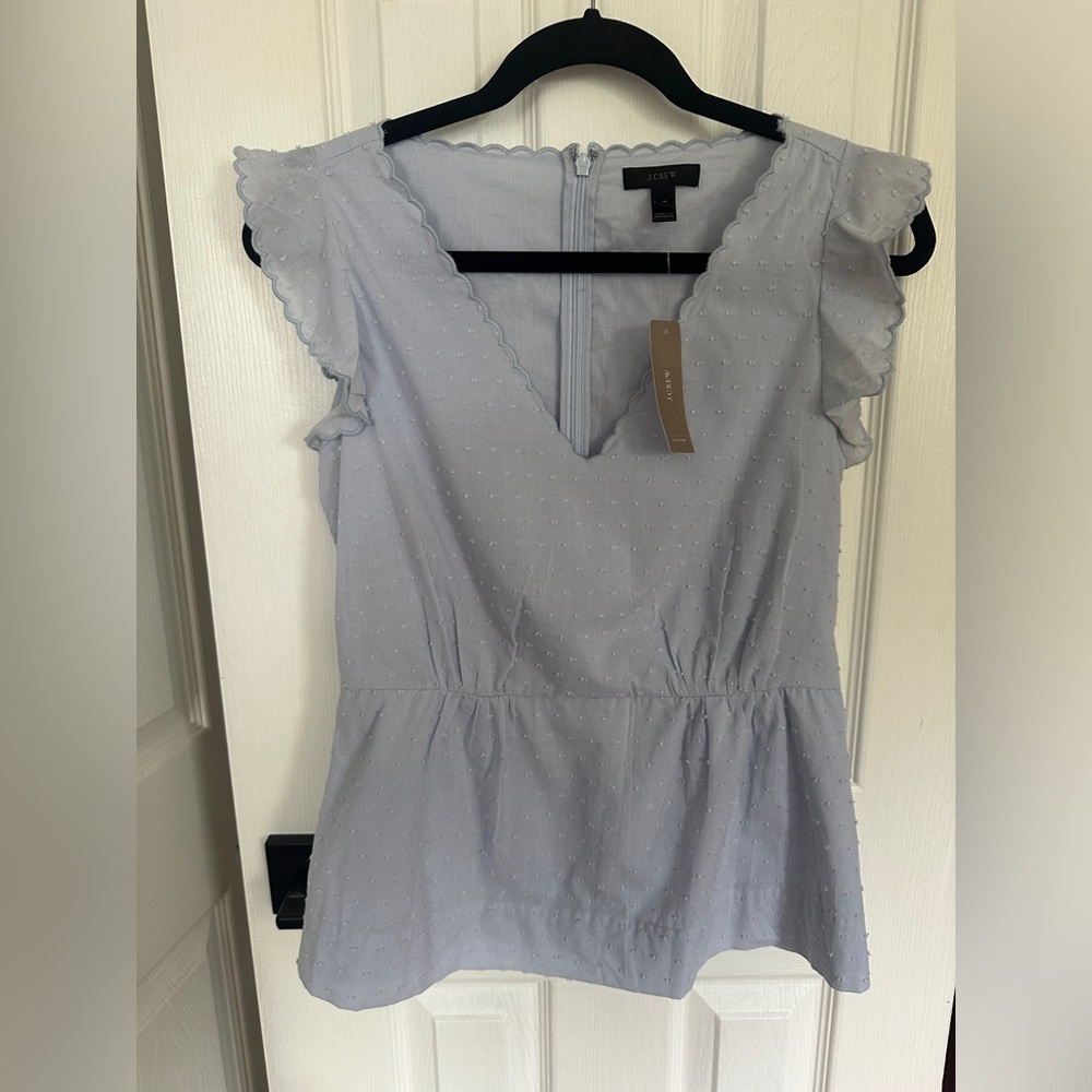 NWT JCREW Cornflower Blue Blouse Size 4